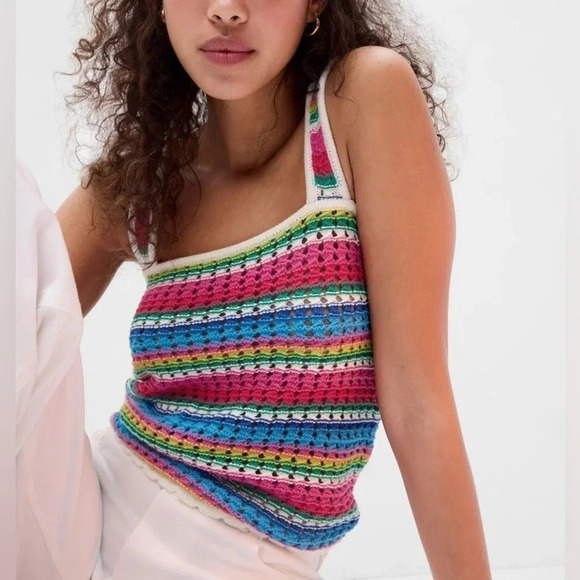 GAP Tops - Gap Crochet Tank Top Multi Color